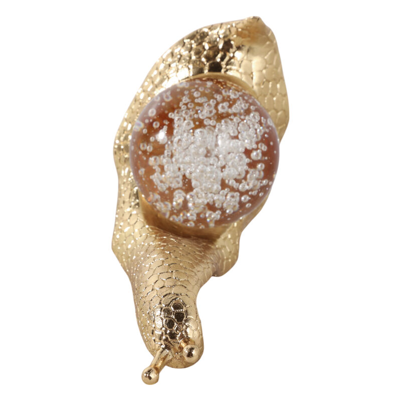 8" Snail With Glass Ball, Gold image number 5