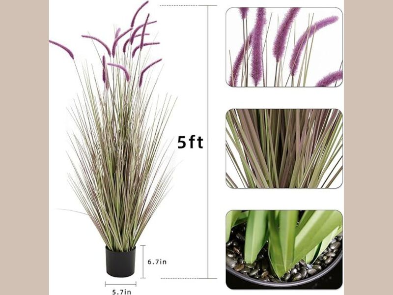 2 Pack Purple Artificial Greenery Plants Outdoor Wedding Centerpiece Decor image number 2