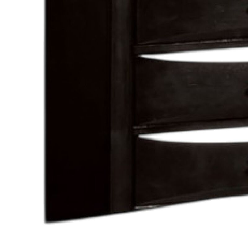Simo Tall Dresser Chest, 5 Drawers, Chrome Handles, Modern Black Wood