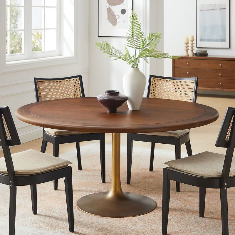 Lippa 60" Round Pedestal Solid Wood Dining Table image number 5
