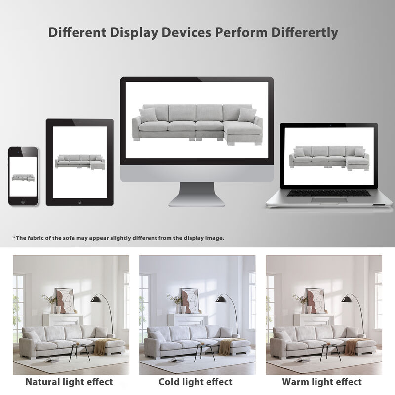 Merax Modern L-shaped Oversized Sectional Sofa.