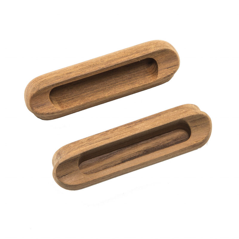 HomeRoots Set of Two Brown Teak Wood Drawer Pull Knobs image number 4