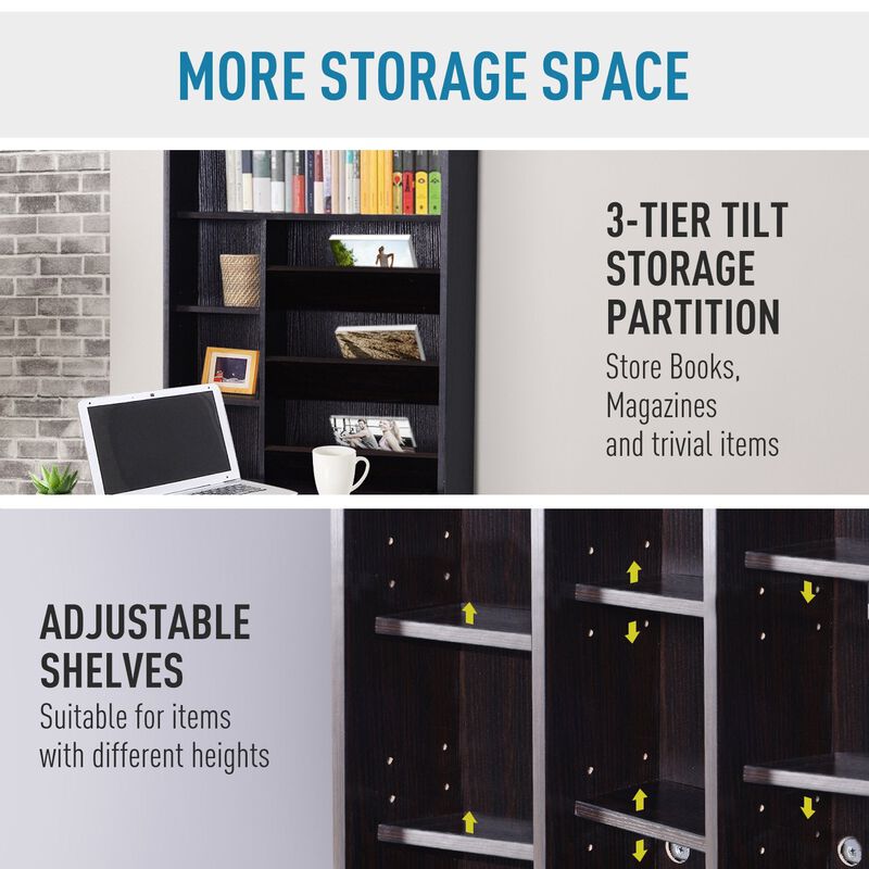 Multifunctional Wall Desk: Espresso Brown Convertible with Storage Shelf