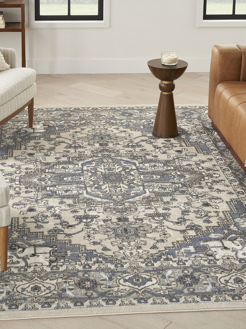Quarry QUA05 Ivory/Blue 8' x Round Rug image number 6