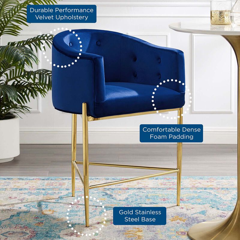 Savour Tufted Performance Velvet Counter Stool Set of 2 image number 7