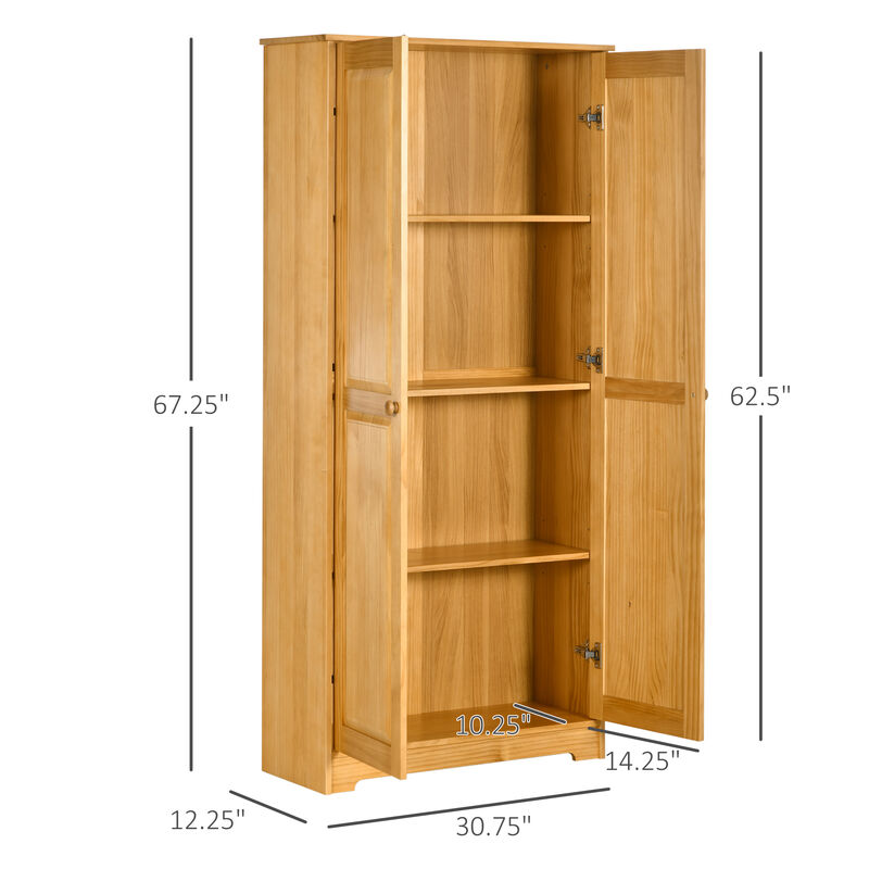 Hivvago 67" Kitchen Pantry Cabinet with Doors and Shelves image number 2