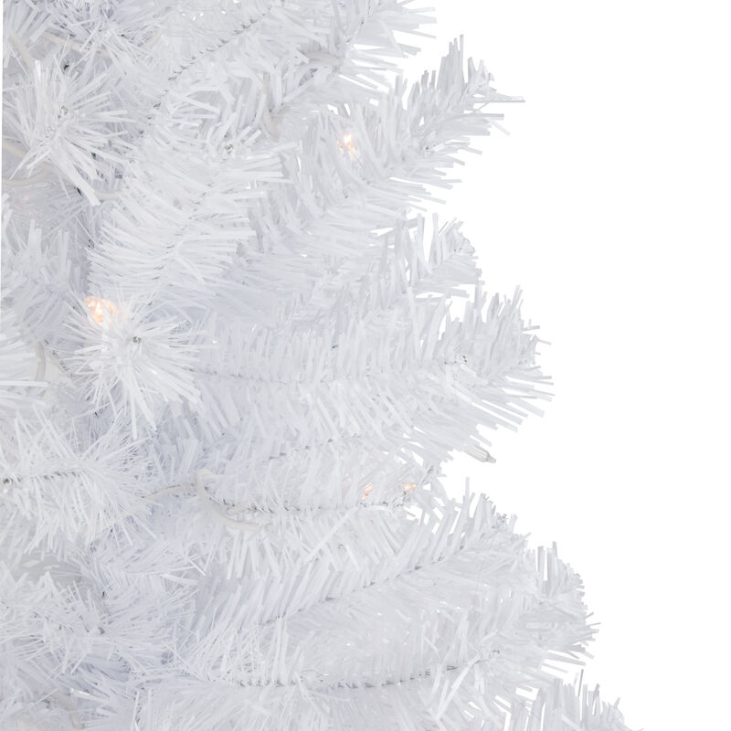 3' Pre-Lit Woodbury White Pine Slim Artificial Christmas Tree  Clear Lights