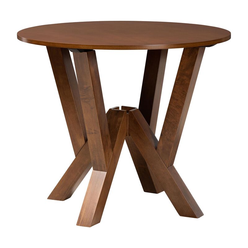 Baxton Studio Crystal 5-Piece Dining Set - Mid-Century Modern Round Table and Chair Set for Dining Room, Kitchen, Apartment image number 2