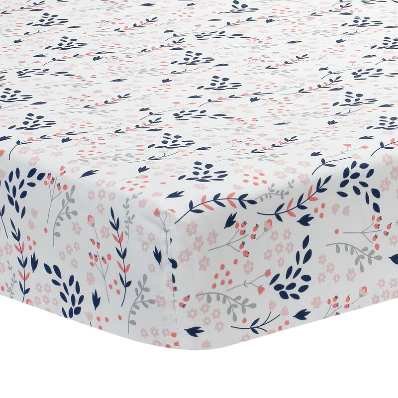 Lambs & Ivy Forever Friends 4-Piece Nursery Crib Baby Bedding Set - Blue, Pink