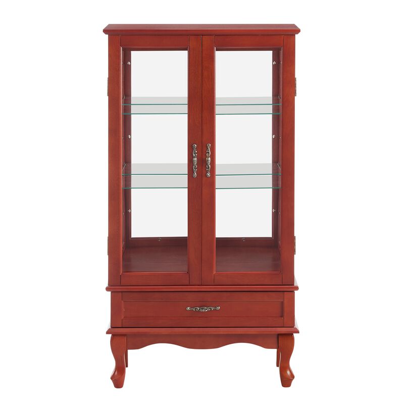 Cistu Lighted Glass Curio Display Cabinet image number 0