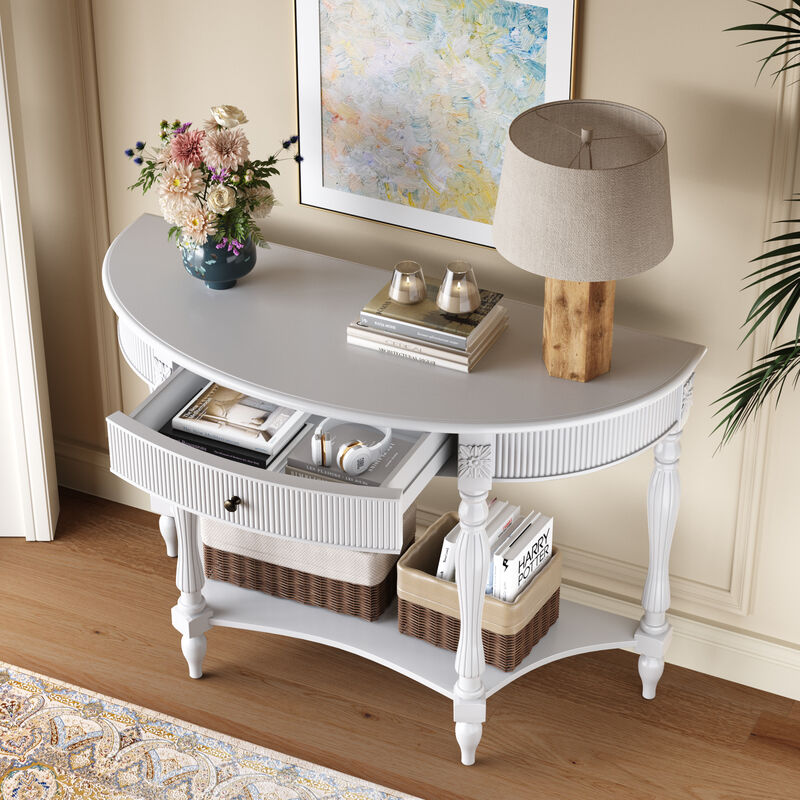 Muxtur Half Moon Console Table image number 2