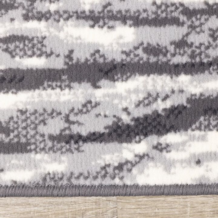 Novelle Home Functional Style Abstract Grey White Rug, 4'7 x 6'7, 4'7 x 6'7
