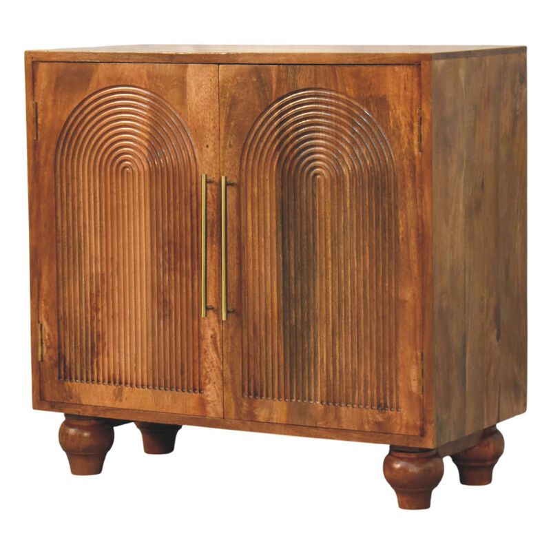 Artisan Furniture Solid Wood Arco Groove Cabinet, Brown image number 3