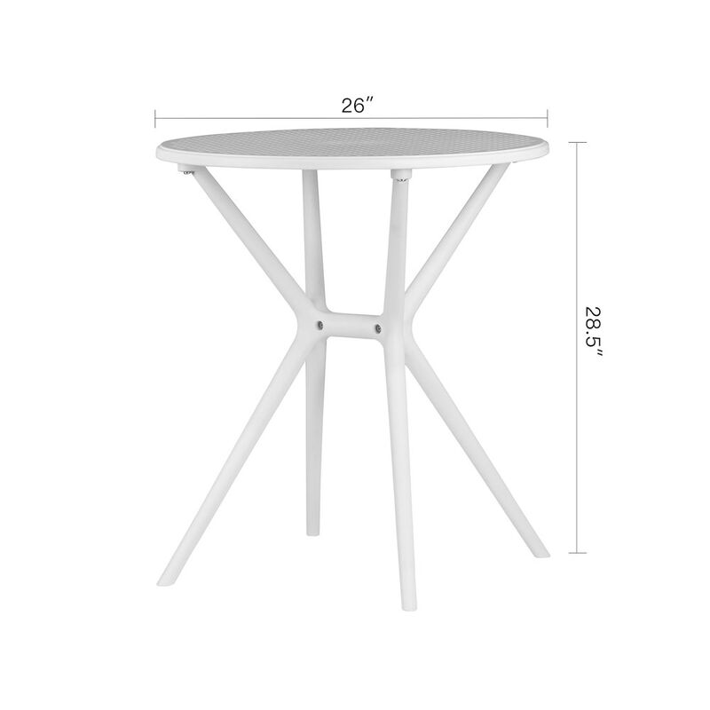 Glamour Home Bates White Plastic Round Dining Table