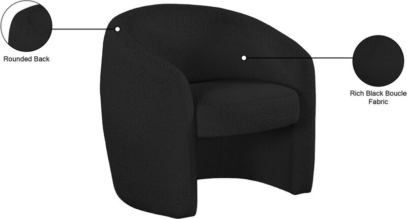 Meridian Furniture Acadia Black Boucle Fabric Accent Chair image number 7