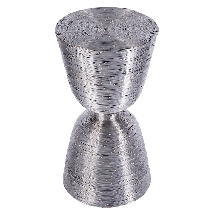 Butler Specialty Angelo Drum End Table, Silver