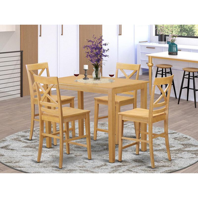 5 Pc counter height pub set-pub Table and 4 counter height Dining chair