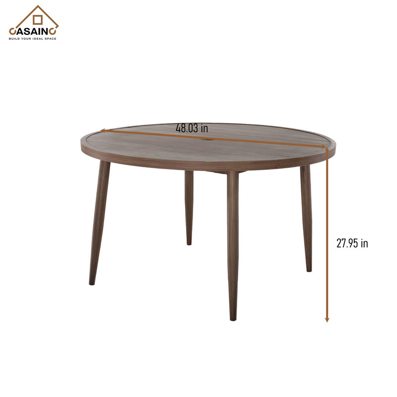 48 inch W Round Aluminum Outdoor Dining Table