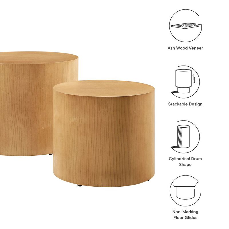 Amani Round Nesting Coffee Tables Set of 2 image number 2