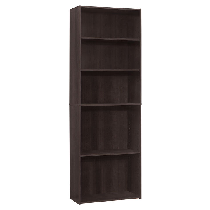 Monarch Specialties I 7467 Bookshelf, Bookcase, 6 Tier, 72"H, Office, Bedroom, Laminate, Brown, Transitional