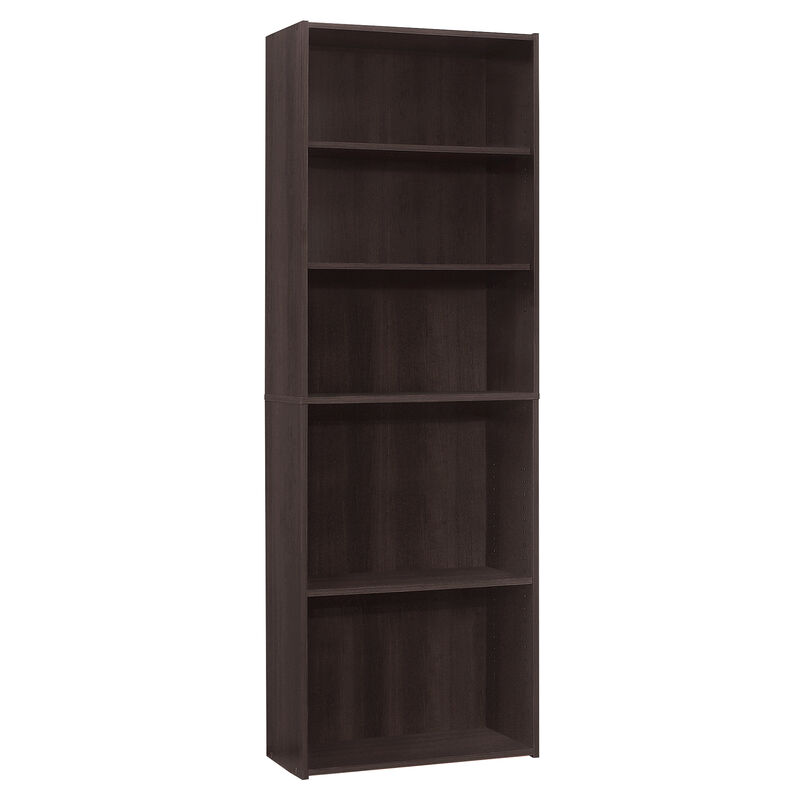 Monarch Specialties I 7467 Bookshelf, Bookcase, 6 Tier, 72"H, Office, Bedroom, Laminate, Brown, Transitional