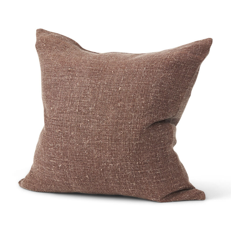 HomeRoots 22" Brown Linen Throw Pillow Cover with Texture image number 0