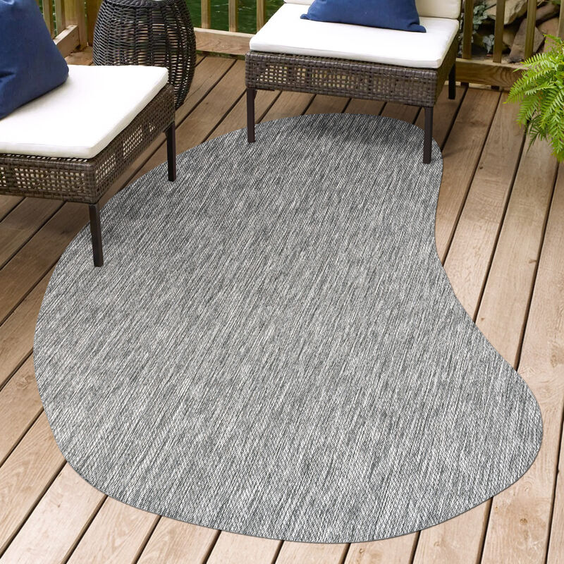 Evan Modern Rustic Organic Curve Area Rug