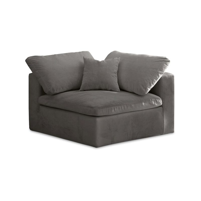 Meridian Furniture Cozy Grey Velvet Chair