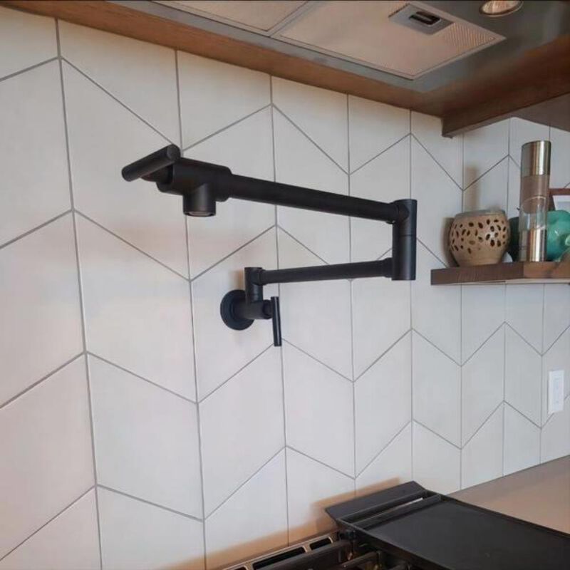 Wall-Mount Pot Filler Faucet, Commercial Folding Kitchen Faucet with Double Joint Swing Arms image number 3