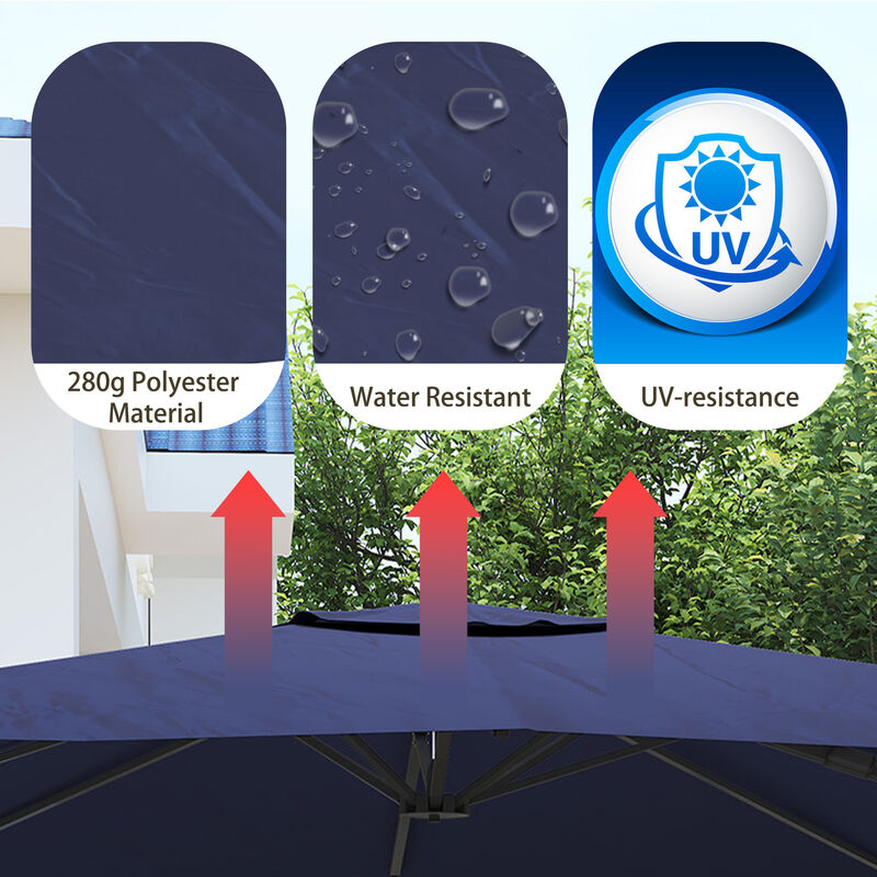 11ft Cantilever Patio Umbrella Square Umbrella Outdoor Patio Offset Patio Umbrella Large Outdoor Umbrella Pool Umbrella for Backyard Garden Deck Pool11ft Cantilever Patio Umbrella Square Umbrella Outdoor Patio Offset Patio Umbrella Large Outdoor Umbrella Pool Umbrella for Backyard（Without Base） image number 4