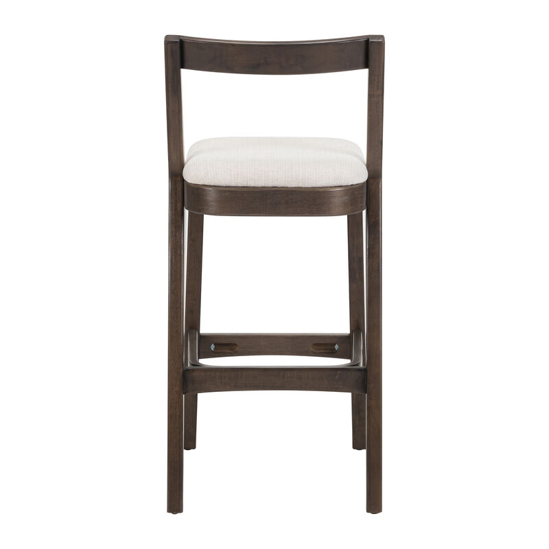 Christopher Knight Home Alric Rustic Rubberwood Upholstered Barstools (Set of 2) image number 5