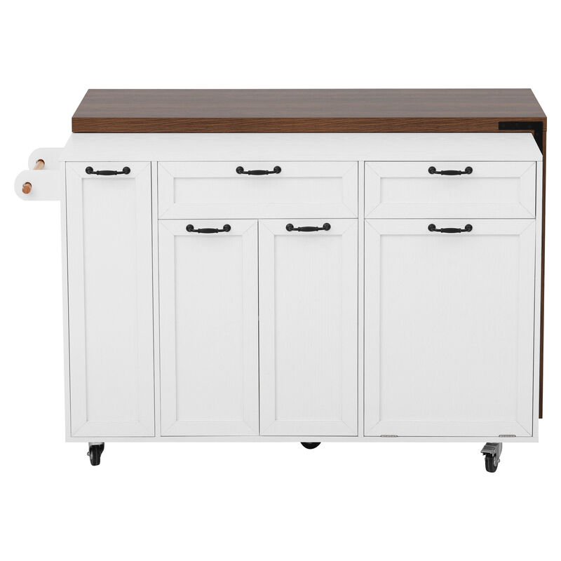 Zersi with Extendable Dining Table Kitchen Island image number 0