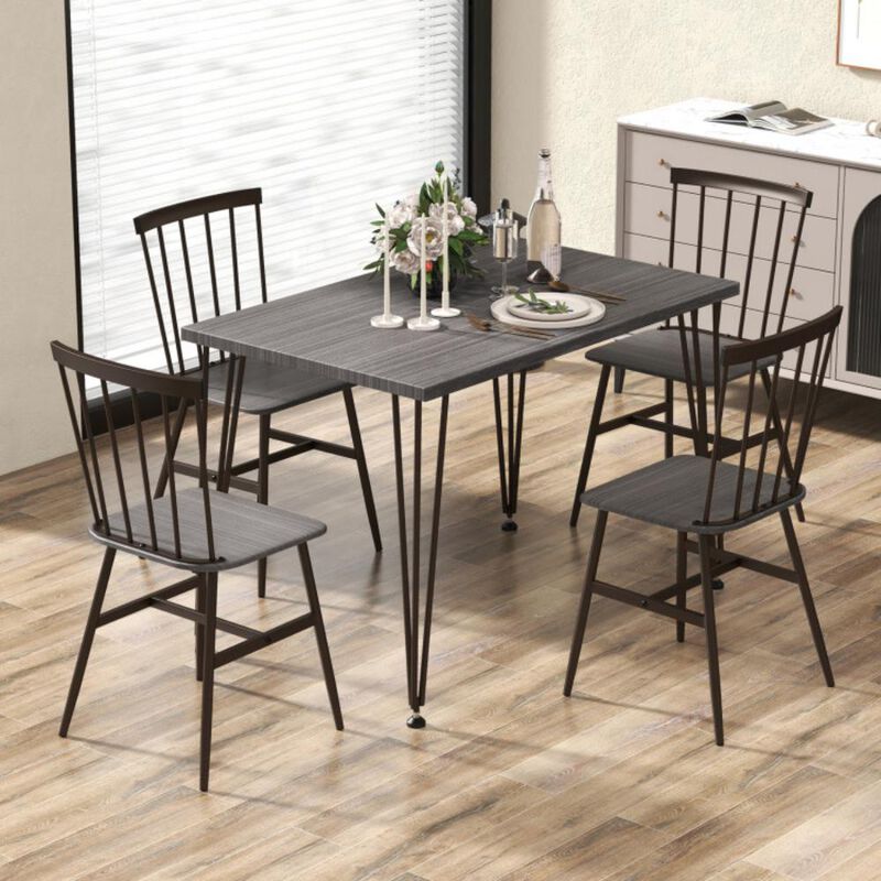 5-Piece Dining Table Set for 4 with 360&deg; Swivel Feet for Small Place