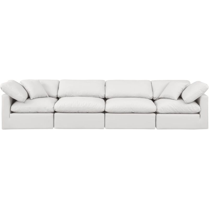 Meridian Furniture Indulge Cream Vegan Leather Modular Sofa