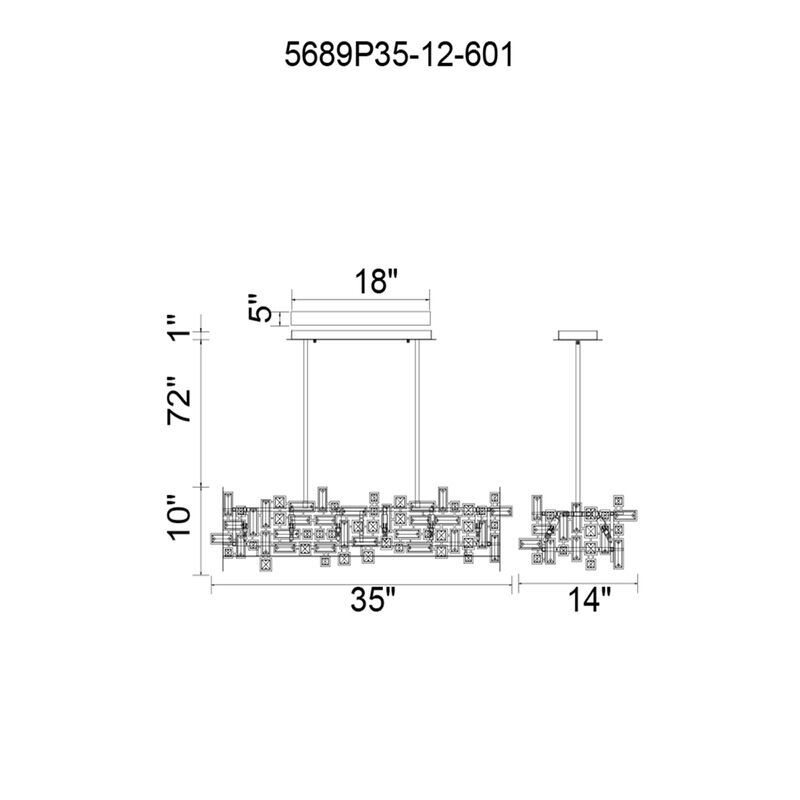 Arley 12 Light Island Chandelier With Chrome Finish