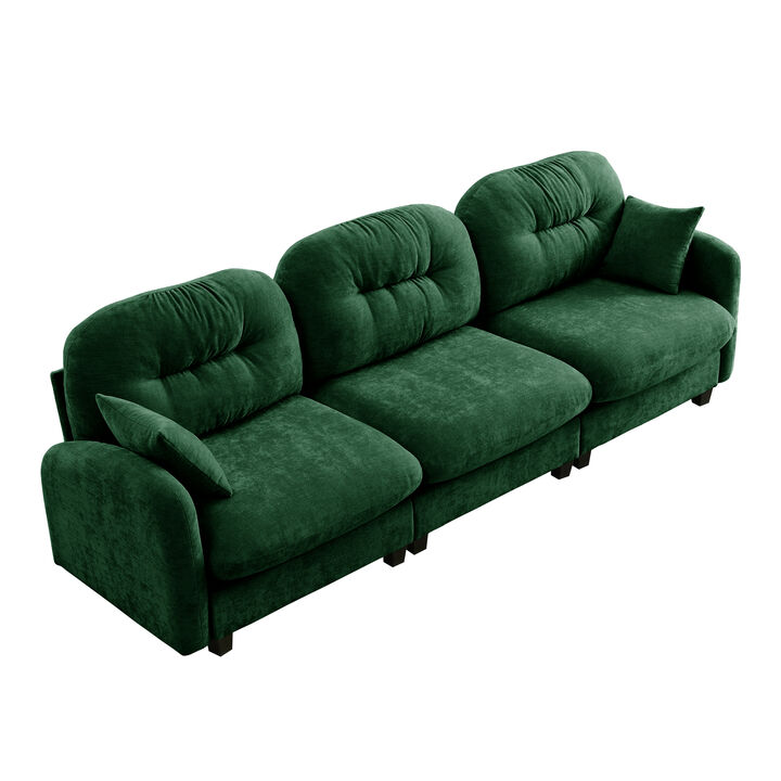 Merax Three-Seate Modular Sectional Couch,Soft Chenille Fabric High-Density Foam
