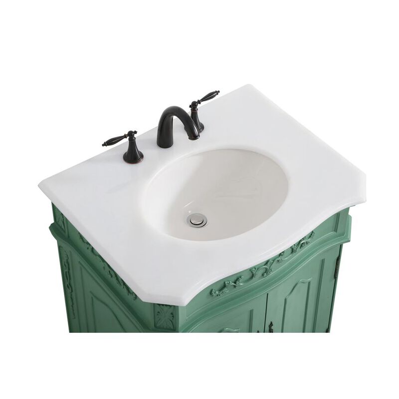 Elegant Kitchen and Bath 27 inch Single Bathroom vanity in vintage mint