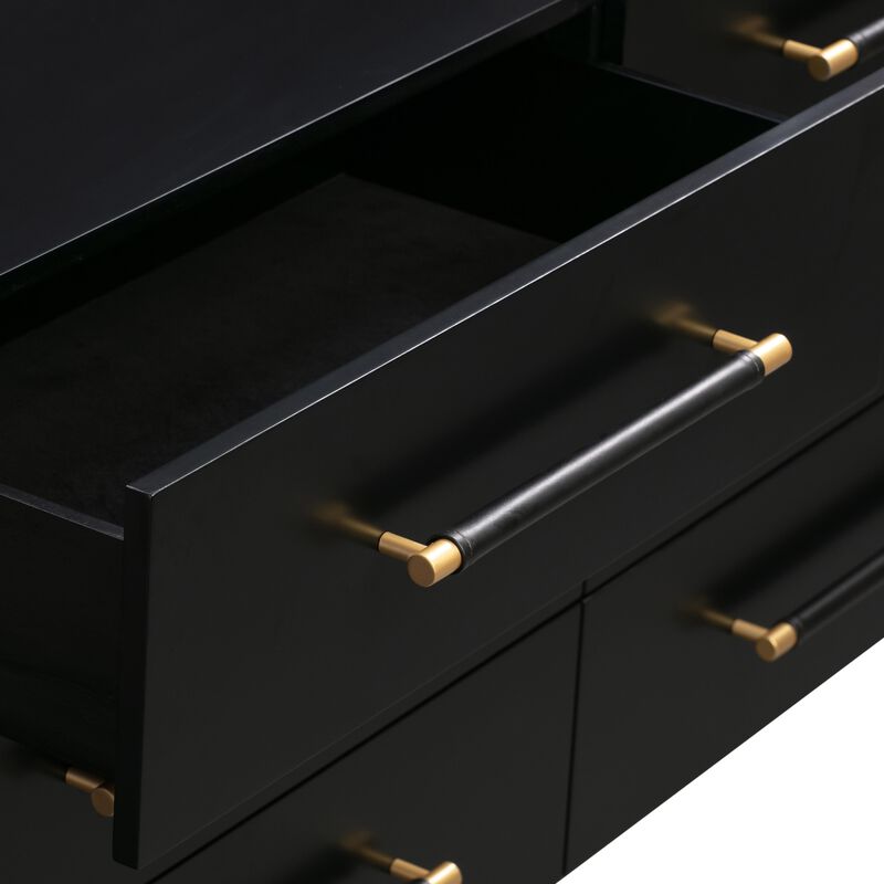 Trident Black 6 Drawer Dresser.