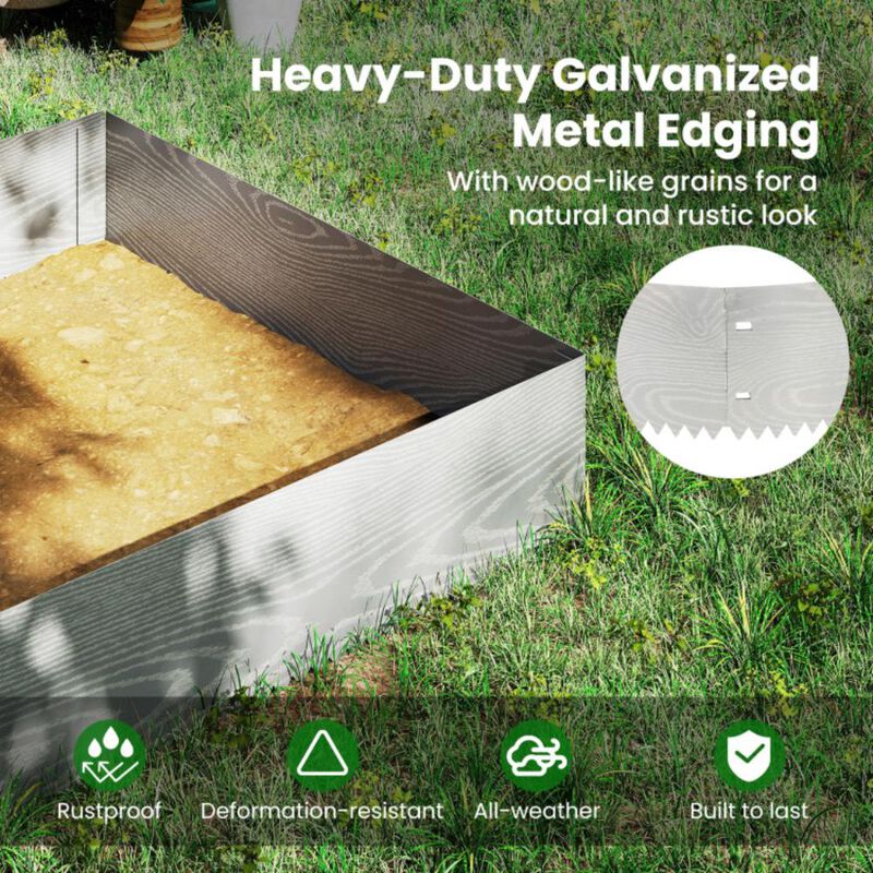 Hivvago 6-Pack 20 FT Galvanized Metal Landscape Edging for Lawn