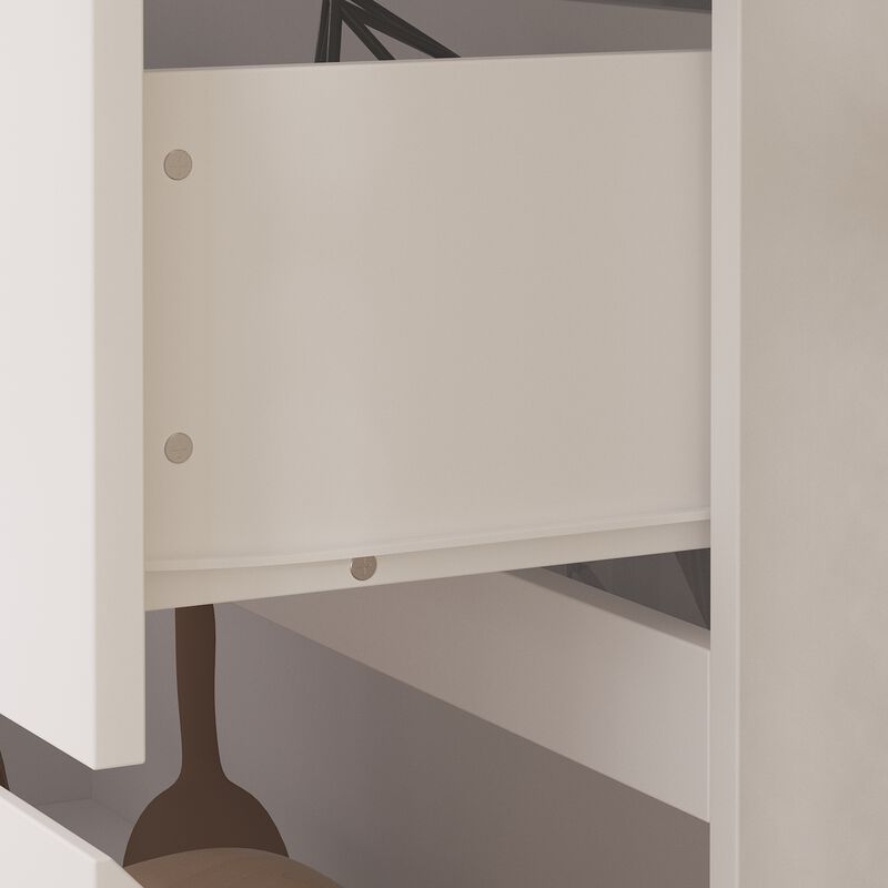 3-Drawer White Wood Chest of Drawers Bedside Table Storage Dresser Freestanding Cabinet 30.3 in. W x 32.3 in. H x 15.7 in. D