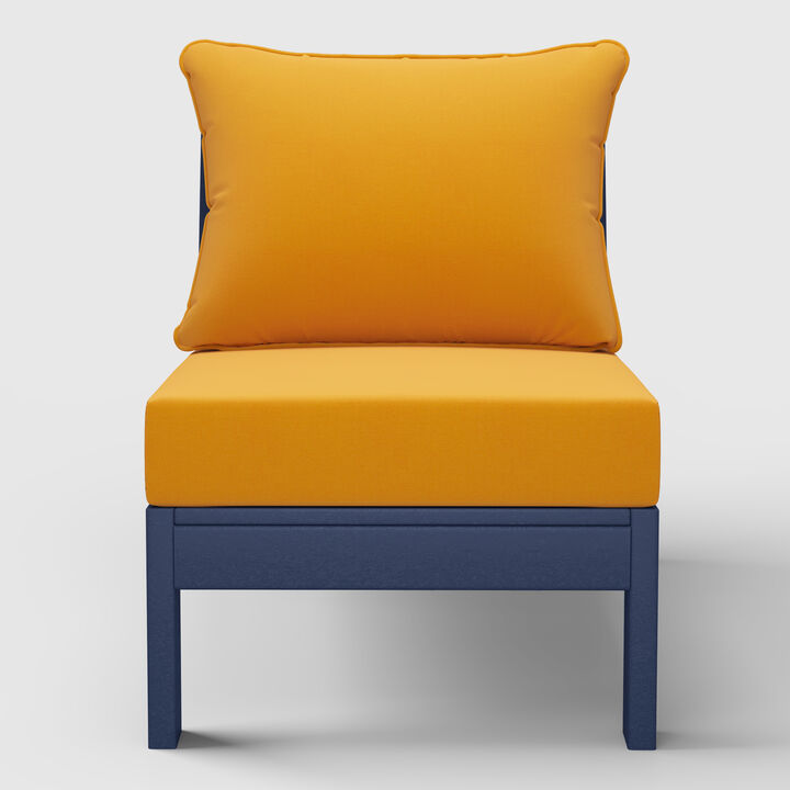 Outdoor HDPE Deep Seating Modular Armless Patio Chair