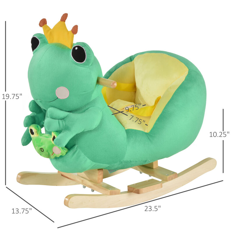 BreeBe Toddler Frog Ride-On Rocker with Seat Belt image number 2