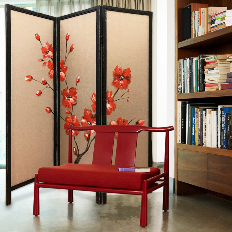 Fabric Folding Three-Panel Screen Room Divider for Privacy and Stylish Interiors