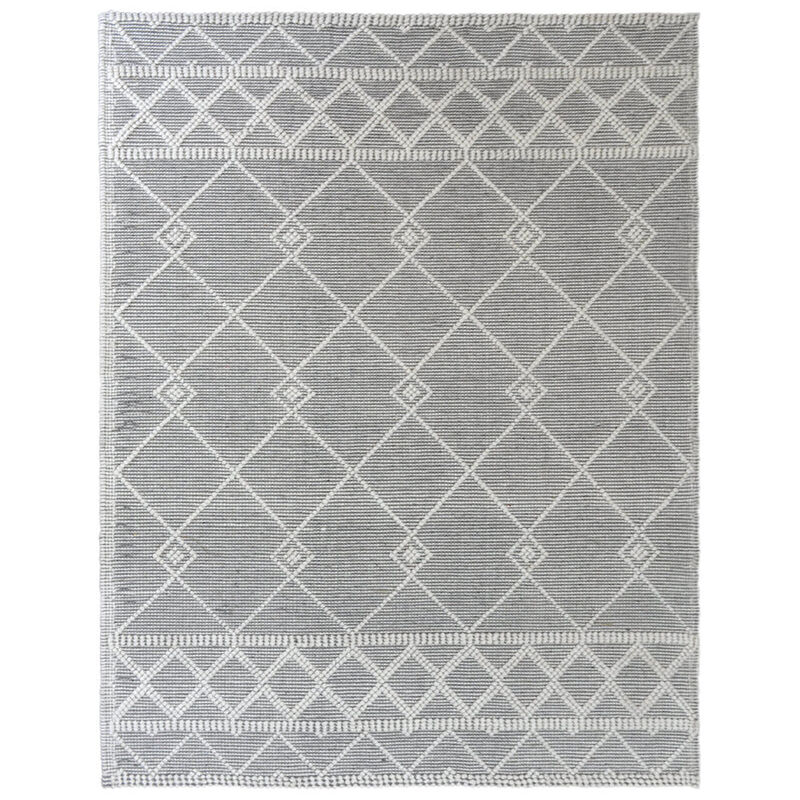 RUGSOTIC CARPETS HAND WOVEN FLAT WEAVE KILIM WOOL & COTTON ECO-FRIENDLY AREA RUGS - 5'x7'6'', Rectangle Shape, Ivory Black Color, Contemporary Modern Design, Low Pile  Handmade Area Rugs (DWC001)