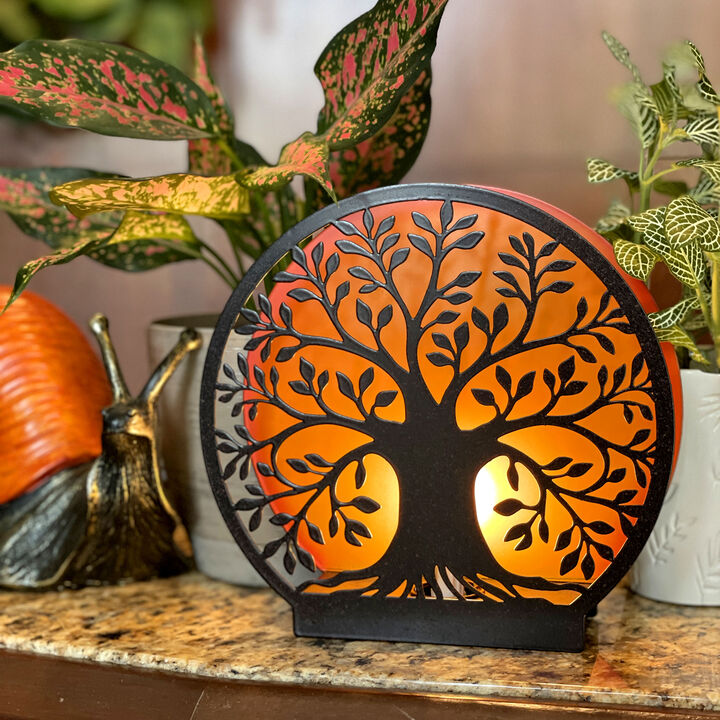 Tree of Life Metal Accent Light - 8" Plug-In Table Lamp