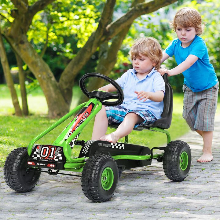 Adjustable Seat Pedal Powered Ride On Car with 4 Wheel Design