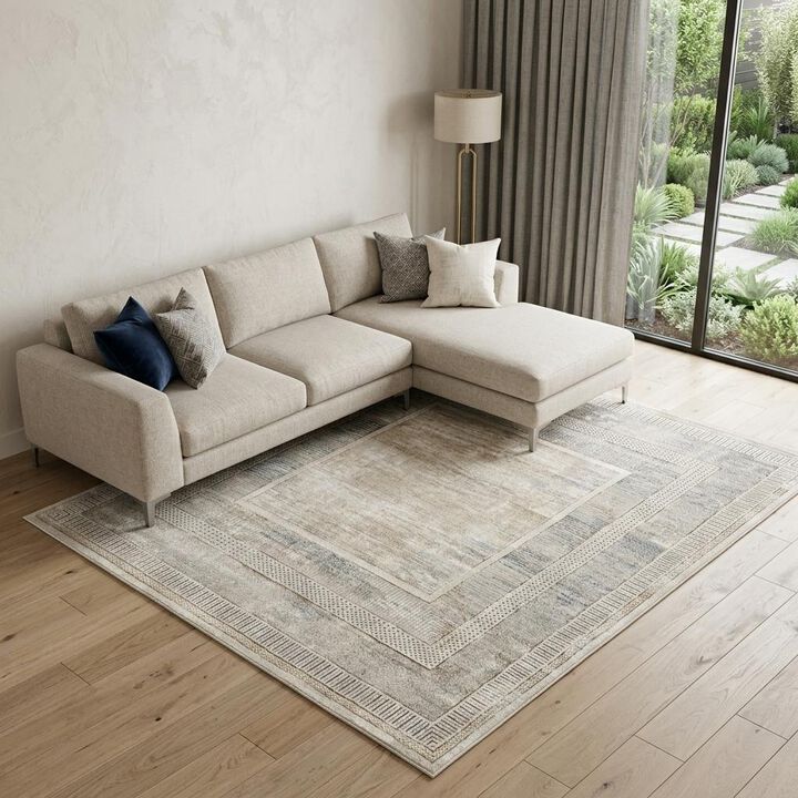 HomeRoots Geometric Non Skid Area Rug