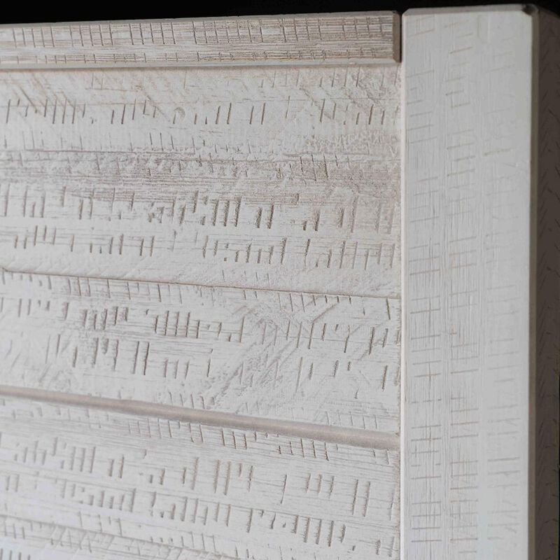 Hivvago FarmHome Off White Solid Pine Platform Bed in Queen Size