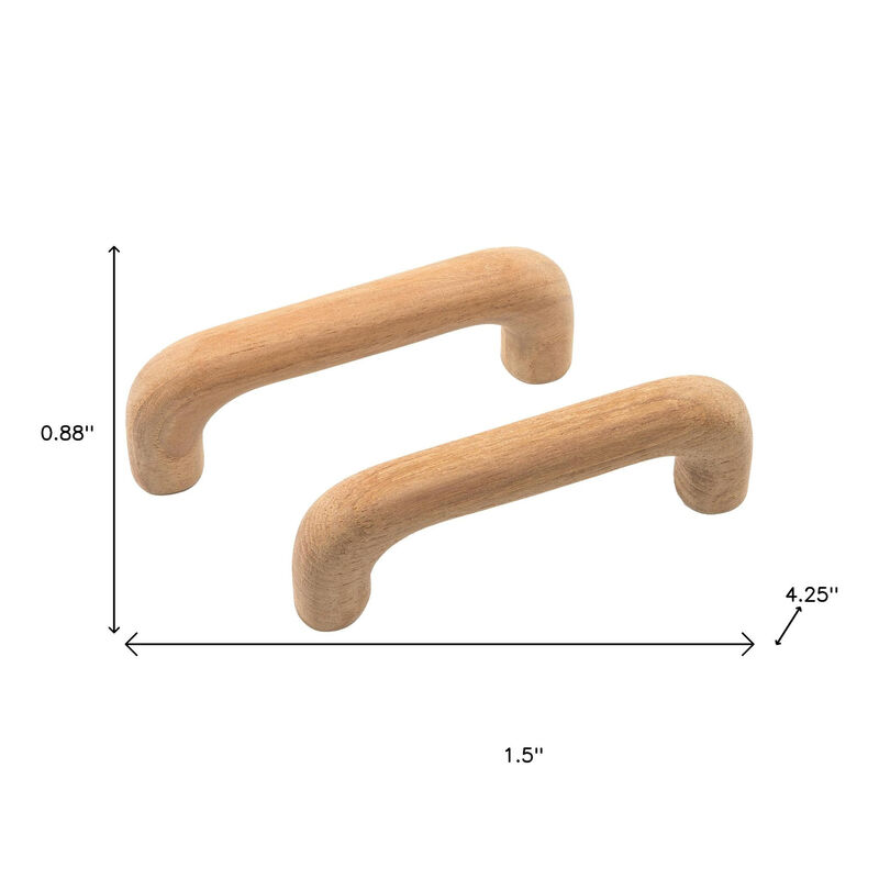 HomeRoots Set of Two Brown Wood C Shape Drawer Pull Knobs image number 6