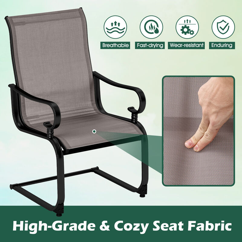 Set of 2 Patio Chairs with Quick-drying and Breathable Fabric for Backyard